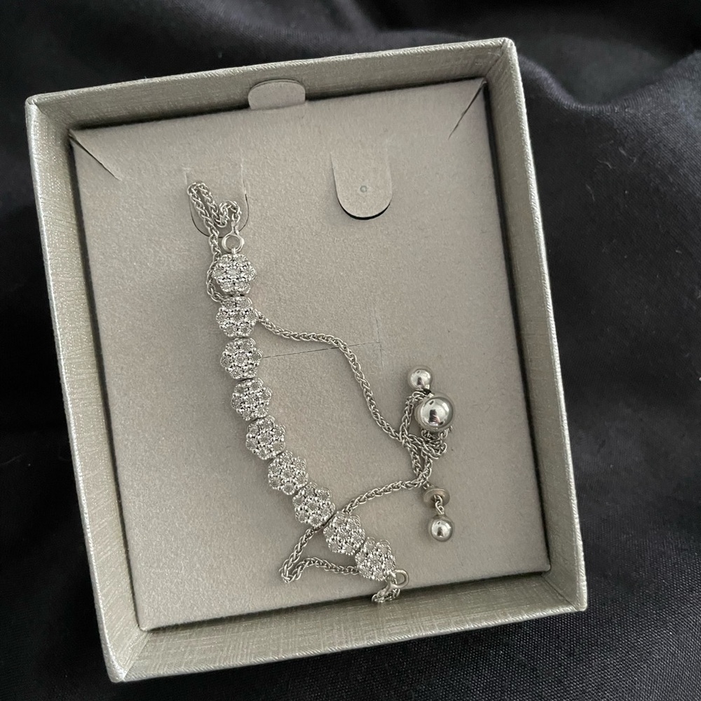 Adjustable 925 silver crystal bracelet